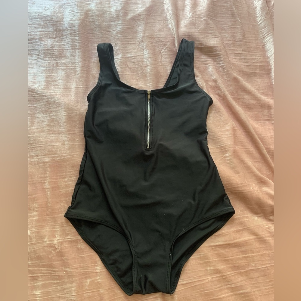 One Piece Zip Up Swimsuit